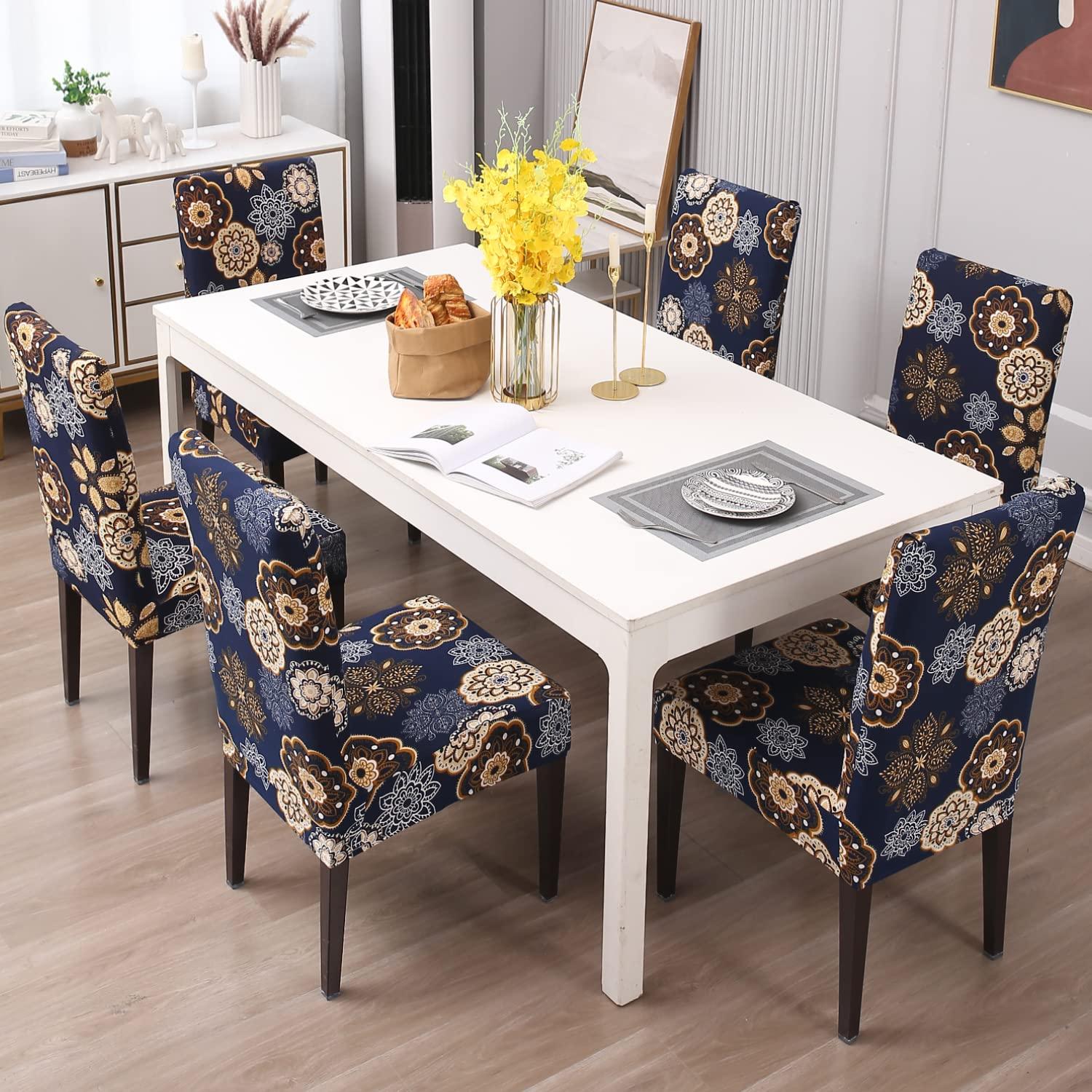 Stretchable Chair Covers, Decent Blue - Trendize