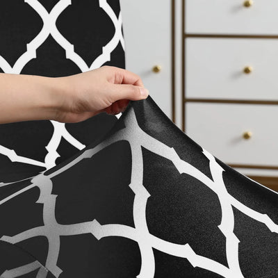 Stretchable Chair Covers, Diamond Black - Trendize