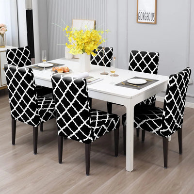 Stretchable Chair Covers, Diamond Black - Trendize