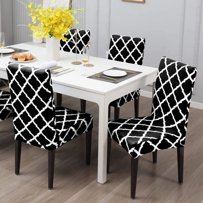 Stretchable Chair Covers, Diamond Black - Trendize