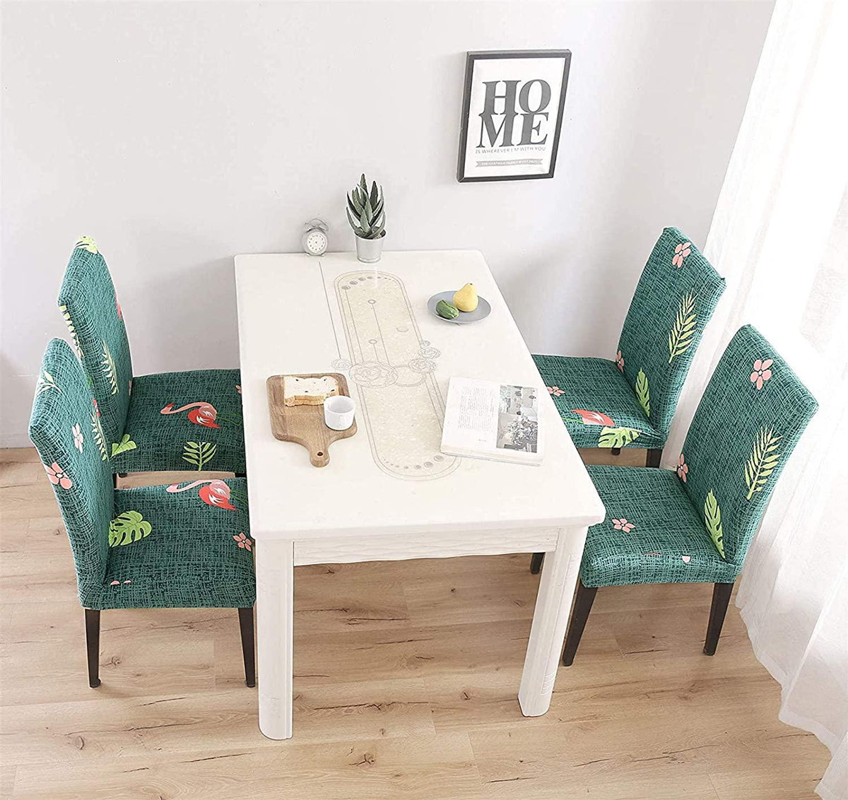 Stretchable Chair Covers, Flamingo Teal - Trendize