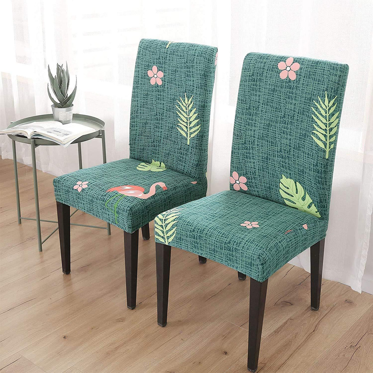 Stretchable Chair Covers, Flamingo Teal - Trendize