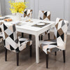 Stretchable Chair Covers, Geometric Brown - Trendize