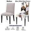 Stretchable Chair Covers, Geometric Brown - Trendize