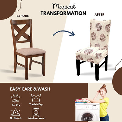 Stretchable Chair Covers, Luxury White - Trendize