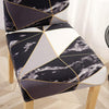 Stretchable Chair Covers, Marble Black - Trendize