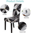 Stretchable Chair Covers, Marble Black - Trendize