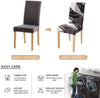 Stretchable Chair Covers, Marble Black - Trendize