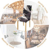 Stretchable Chair Covers, Marble Black - Trendize
