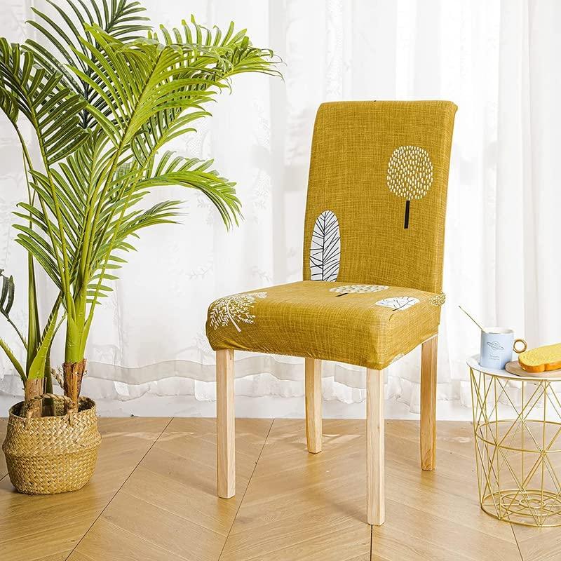 Stretchable Chair Covers, Mustard Leaf
