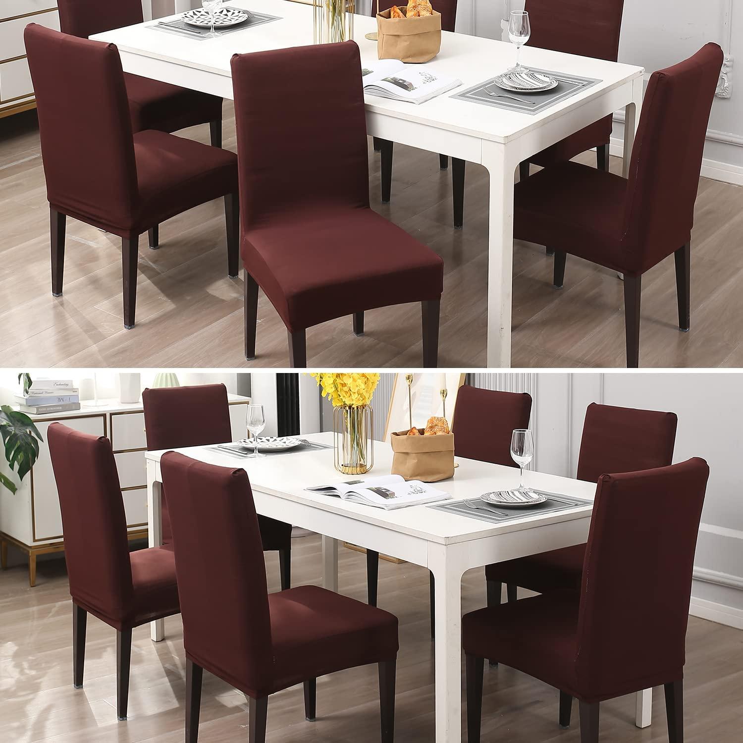 Stretchable Chair Covers, Plain Brown - Trendize