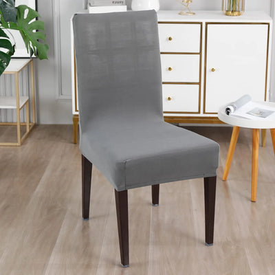 Stretchable Chair Covers, Plain Grey - Trendize