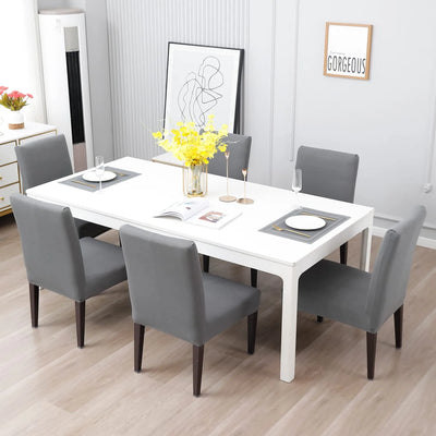 Stretchable Chair Covers, Plain Grey - Trendize