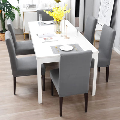 Stretchable Chair Covers, Plain Grey - Trendize