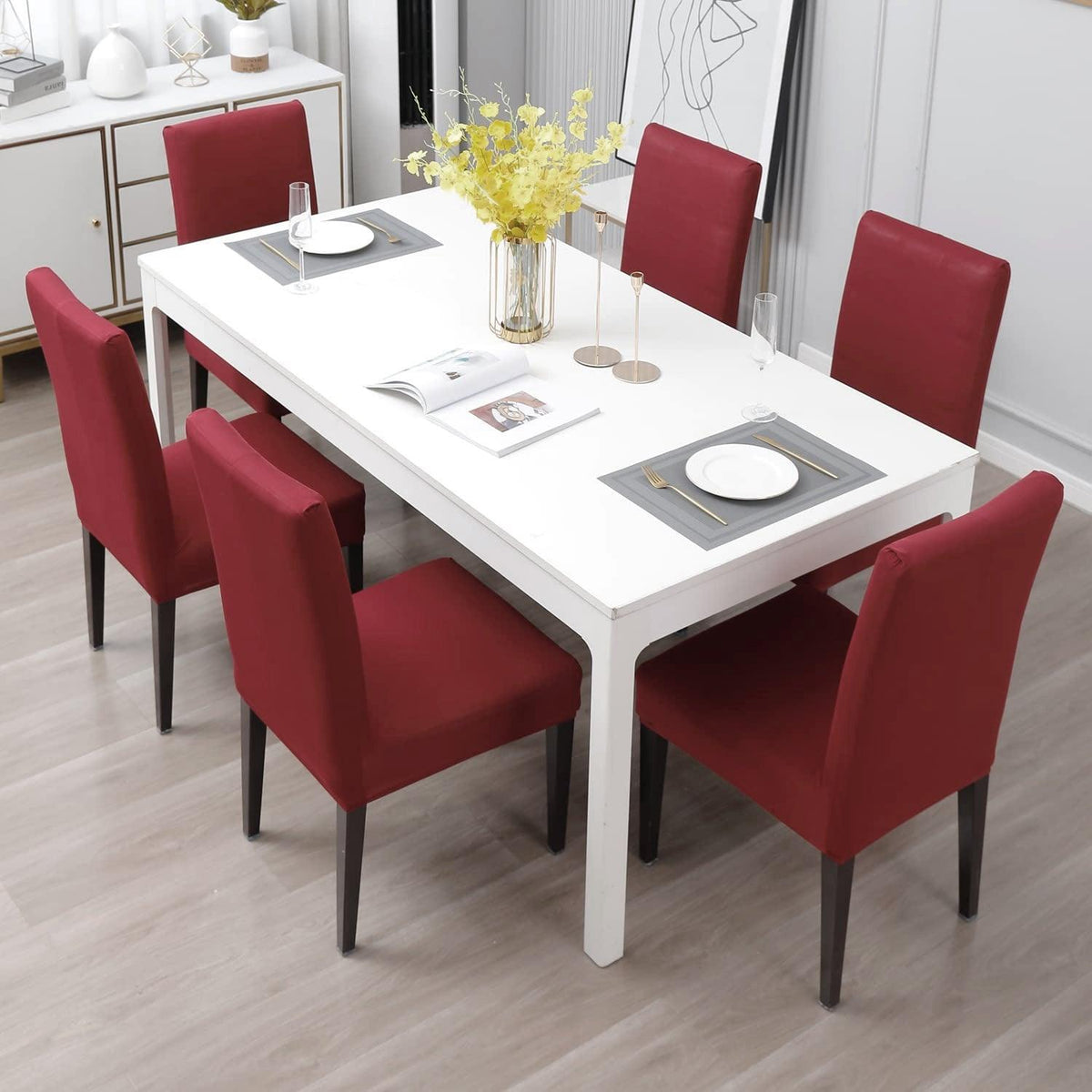 Stretchable Chair Covers, Plain Maroon - Trendize