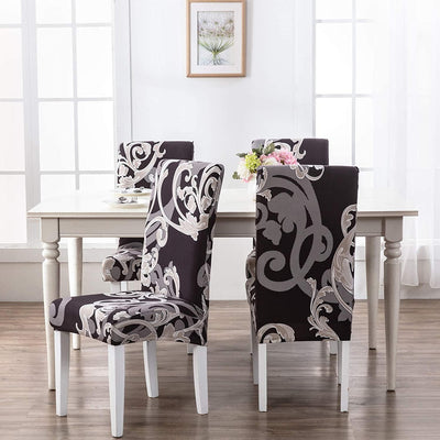 Stretchable Chair Covers, Premium Black - Trendize