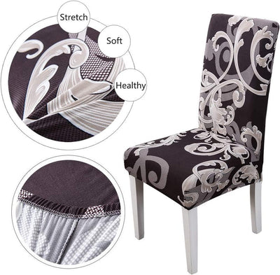 Stretchable Chair Covers, Premium Black - Trendize