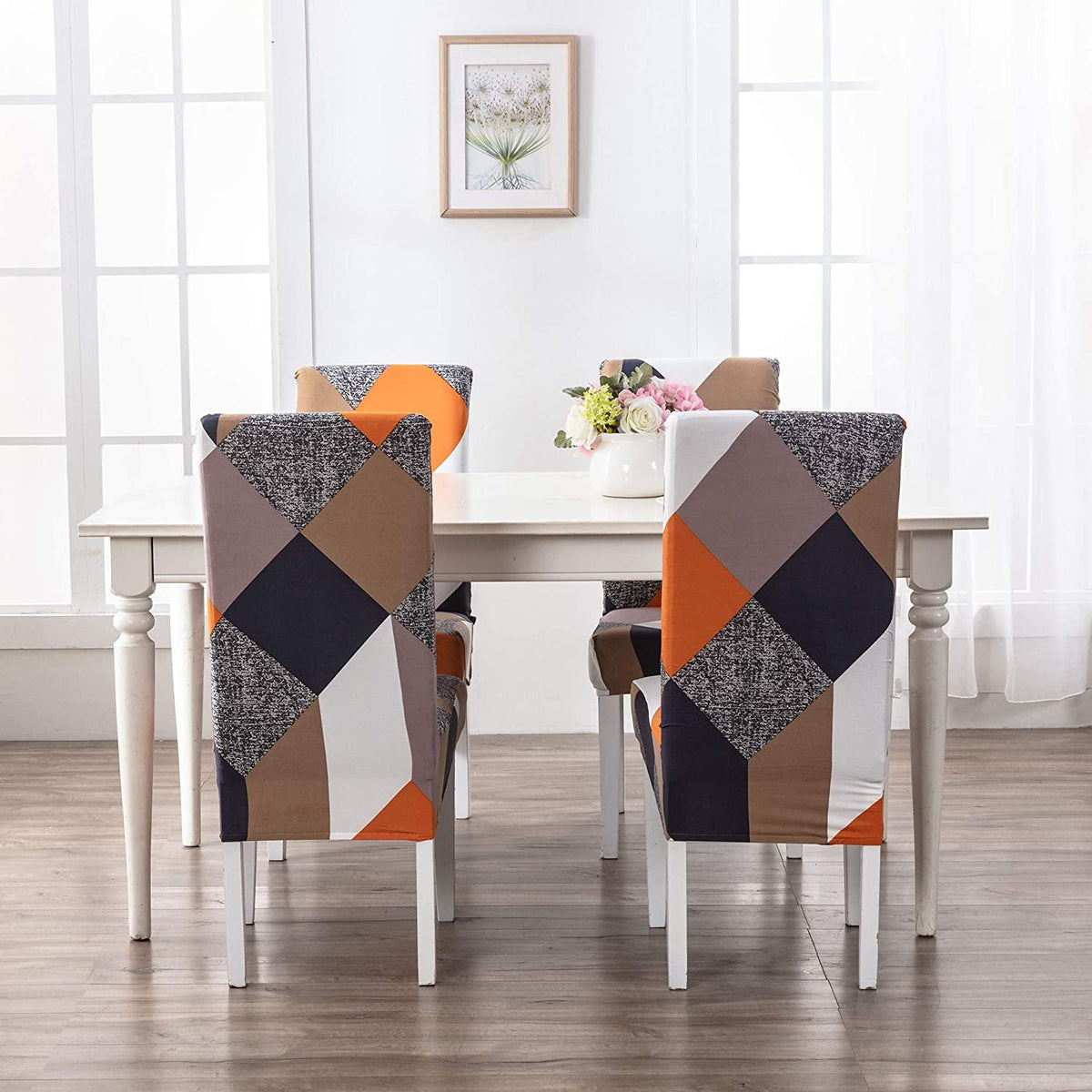 Stretchable Chair Covers, Prism Orange - Trendize