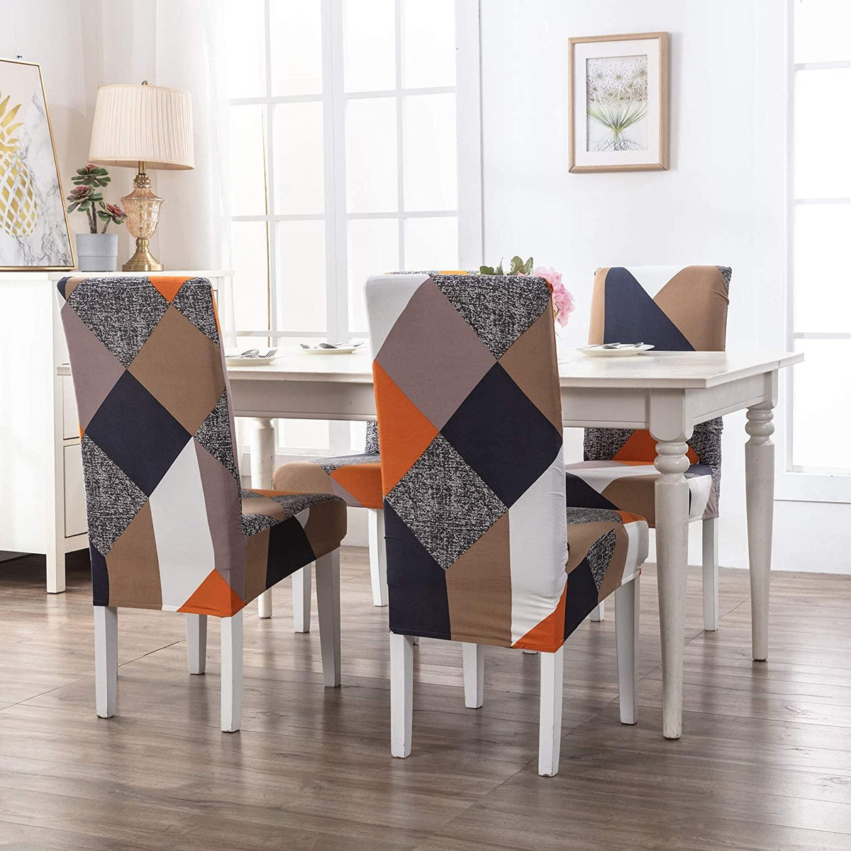 Stretchable Chair Covers, Prism Orange - Trendize