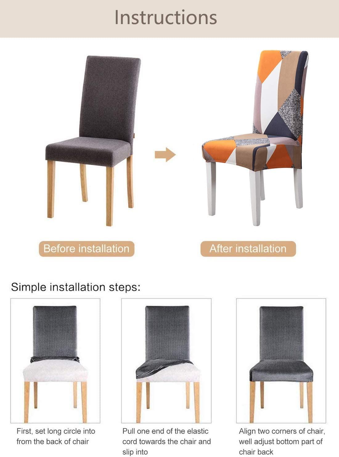 Stretchable Chair Covers, Prism Orange - Trendize